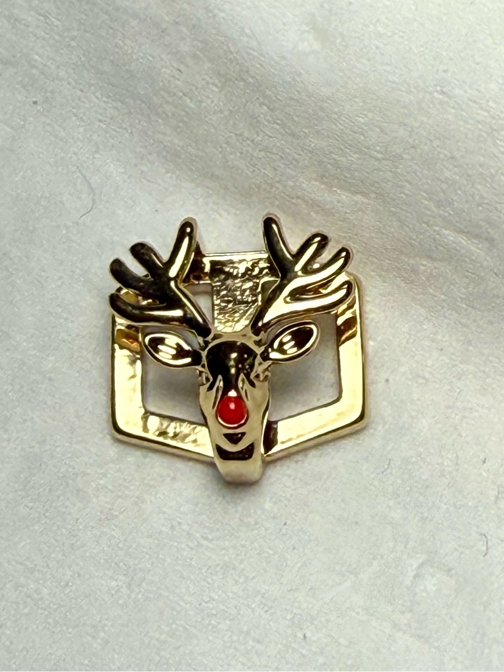 KEEP Collective Gold Reindeer Bracelet Charm with Red Nose